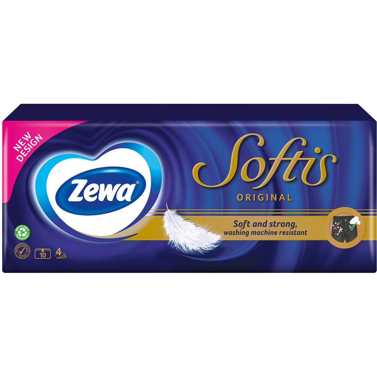 Set Batiste nazale Zewa Softis Neutral, 4 straturi, 10 pachete