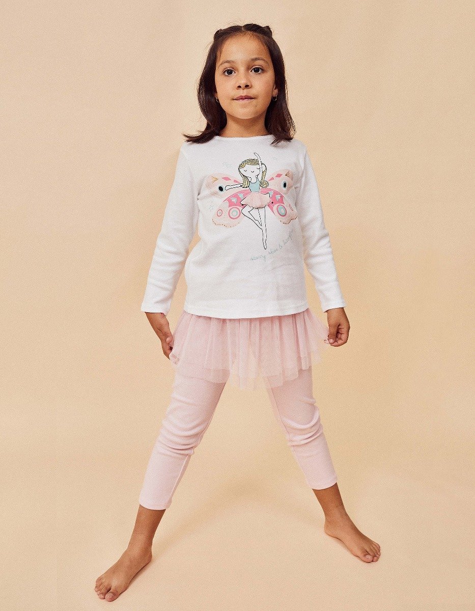 Pijama cu fusta din tulle, Zippy, Butterfly Butterfly