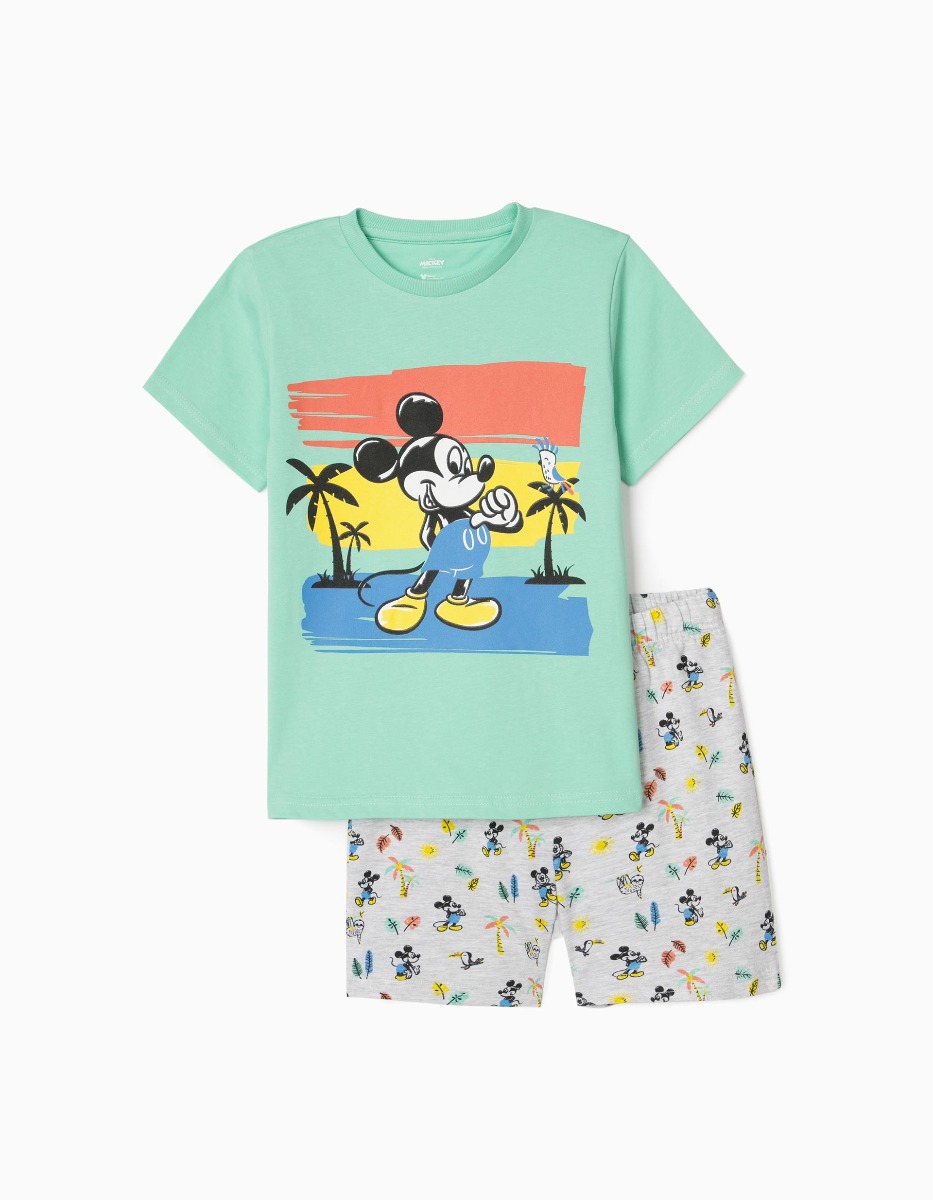 Pijama scurta din bumbac, Mickey Mouse, Zippy noriel.ro
