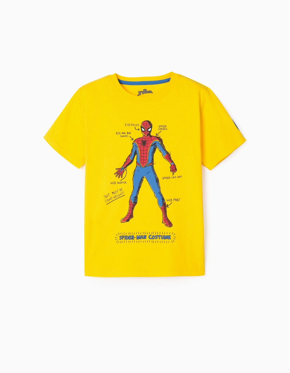 Tricou din bumbac cu maneca scurta, Spider-Man, galben, Zippy noriel.ro imagine 2022