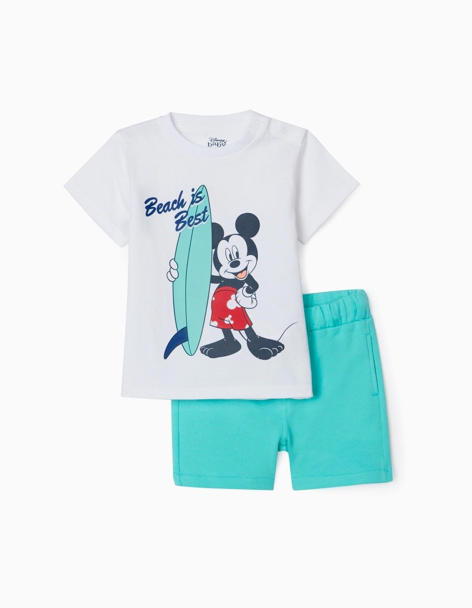 Set tricou cu maneca scurta si pantaloni scurti, Mickey Mouse, Zippy noriel.ro