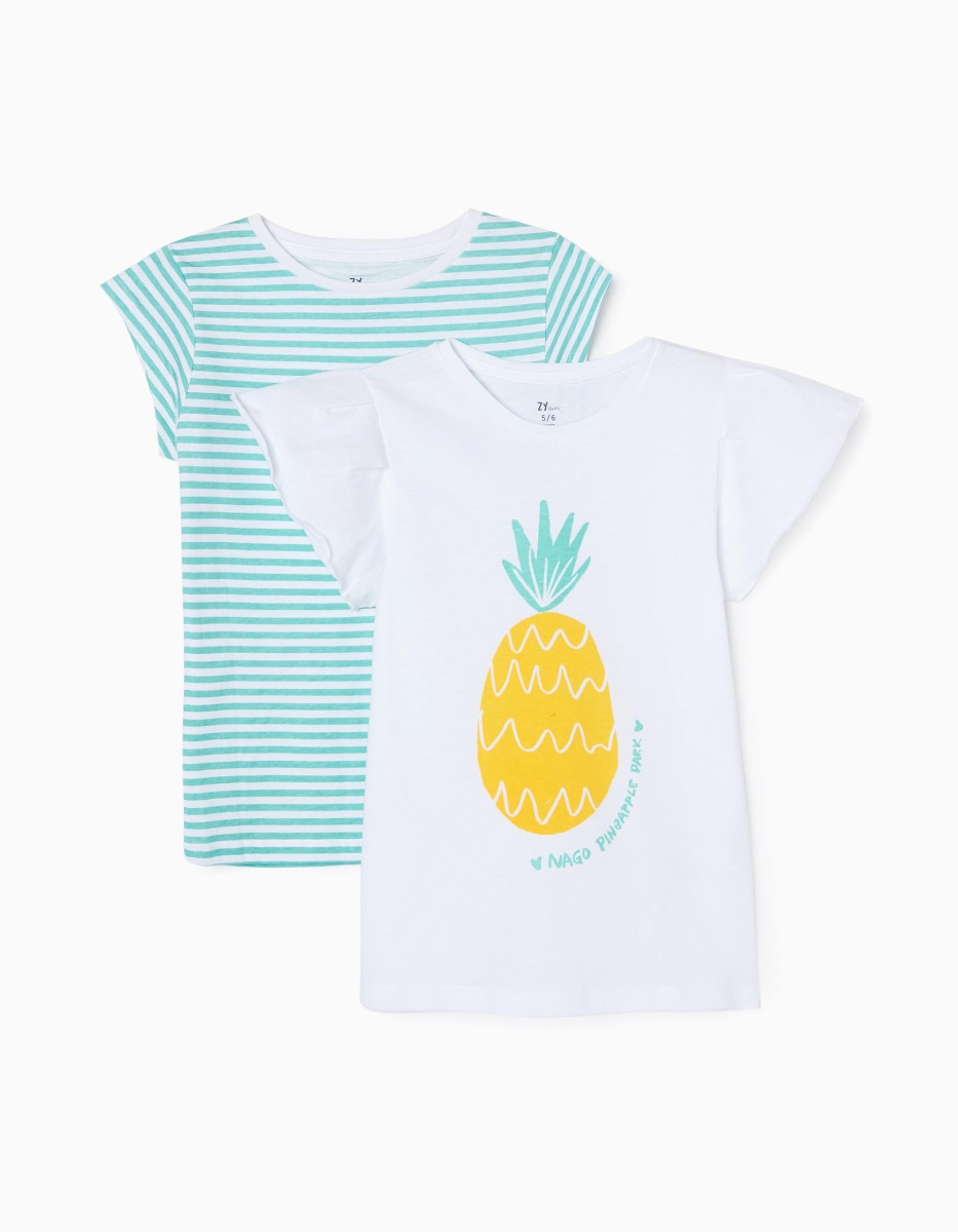 Set 2 tricouri cu maneci scurte, Zippy, cu imprimeu ananas noriel.ro