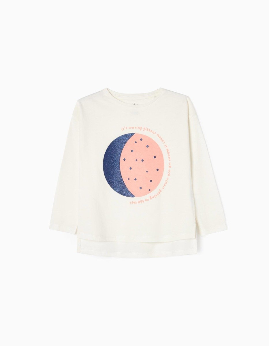 Tricou cu maneca lunga, Zippy, Moon, Alb Alb