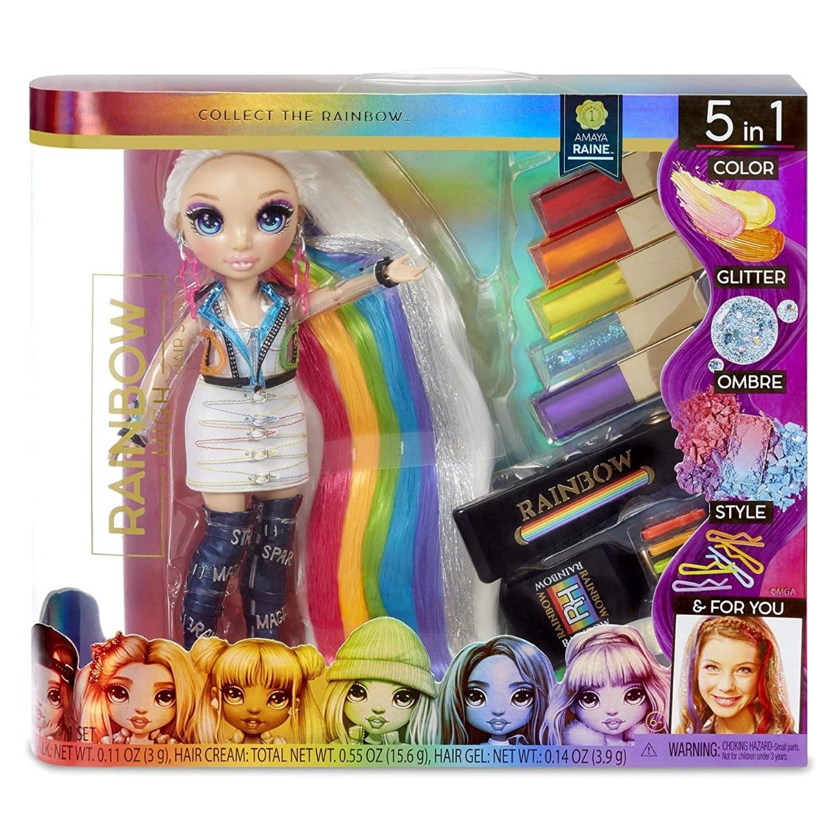 Set salon de par Rainbow High cu papusa Amaya Raine