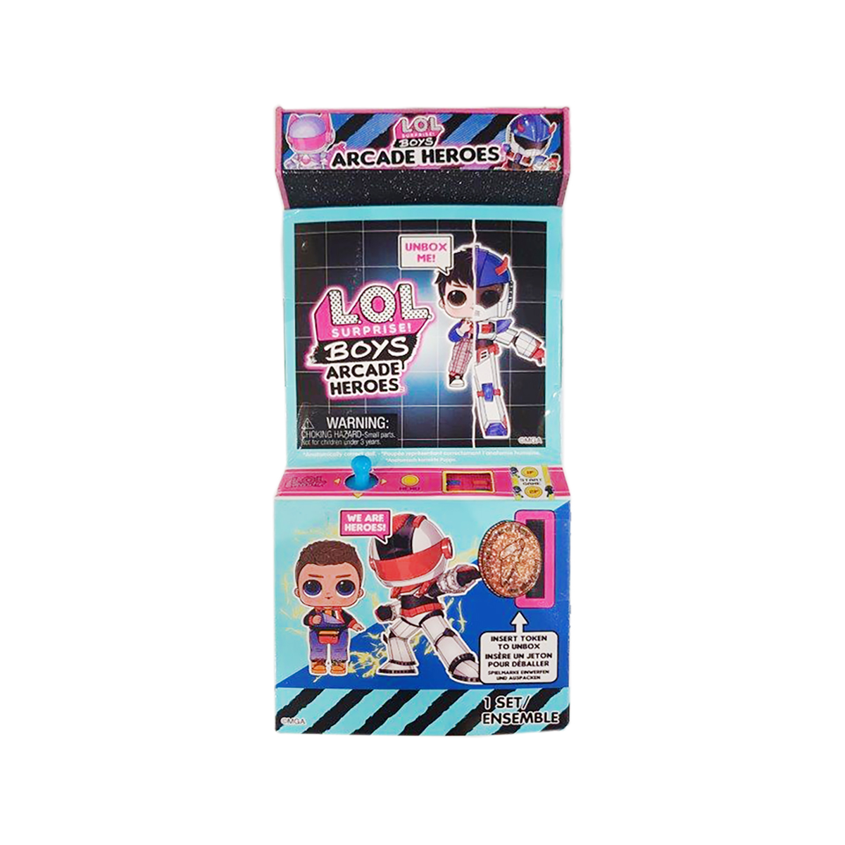 Papusa LOL Surprise Boys Arcade Heroes, S.T.E.M. Club: Gear Guy, Titanium LOL imagine noua responsabilitatesociala.ro