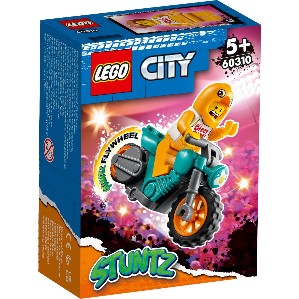 LEGO® City Stuntz – Motocicleta de cascadorii cu gaina (60310) (60310) imagine 2022 protejamcopilaria.ro