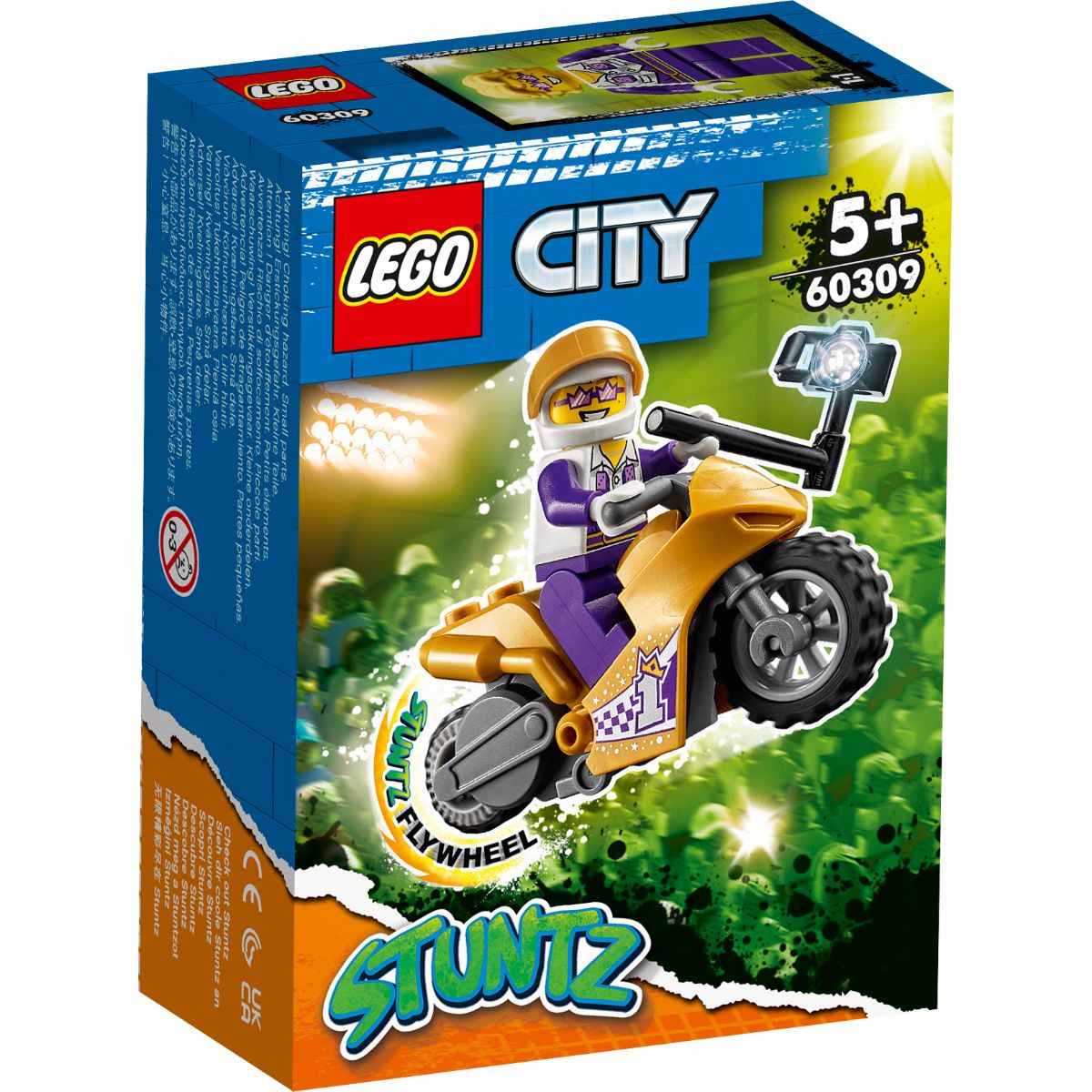 LEGO® City Stuntz – Motocicleta de cascadorie pentru selfie (60309) (60309) imagine 2022 protejamcopilaria.ro