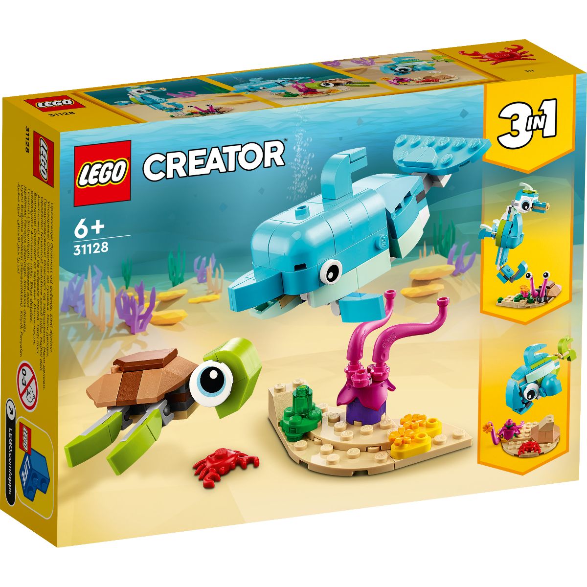 LEGO® Creator – Delfin si broasca testoasa (31128) LEGO® imagine noua