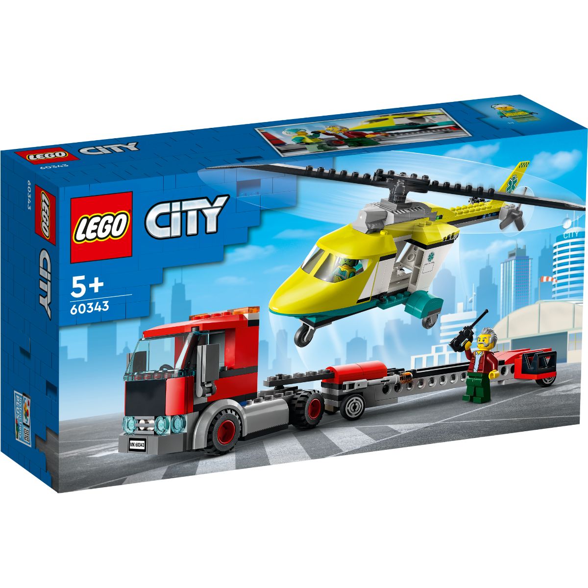LEGO® City – Transportul elicopterului de salvare (60343) (60343) imagine 2022 protejamcopilaria.ro