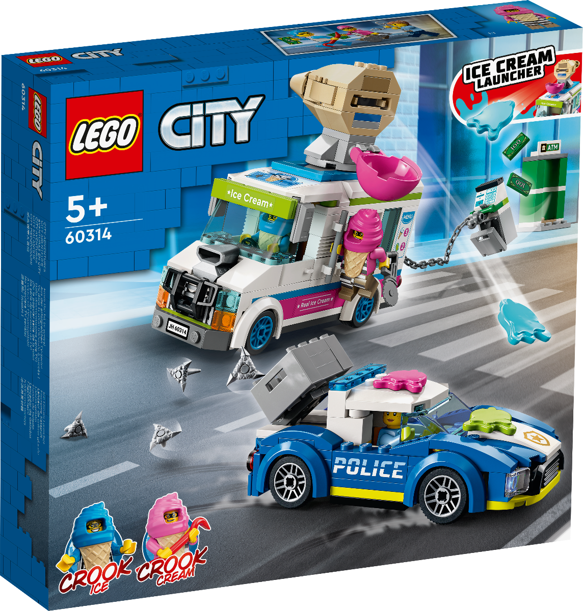 LEGO® City – Politia in urmarirea furgonetei cu inghetata (60314) (60314) imagine 2022 protejamcopilaria.ro