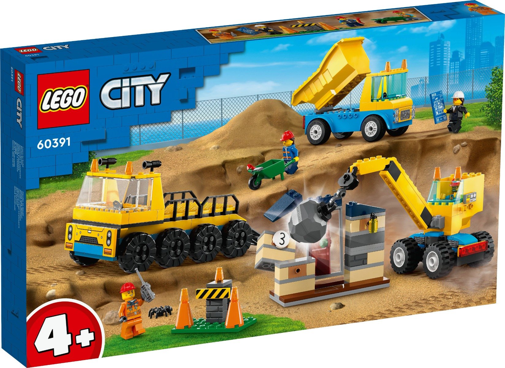 LEGO® City – Camioane de constructie si macara cu bila pentru demolari (60391) LEGO® imagine noua responsabilitatesociala.ro