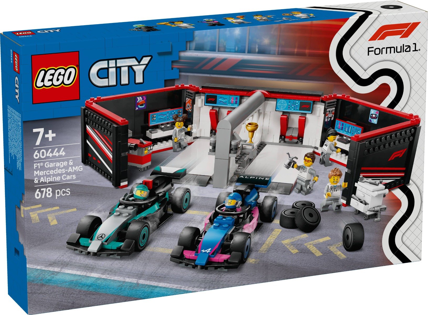 LEGOÂ® City - Garaj F1 cu masini Mercedes-AMG si Alpine (60444)