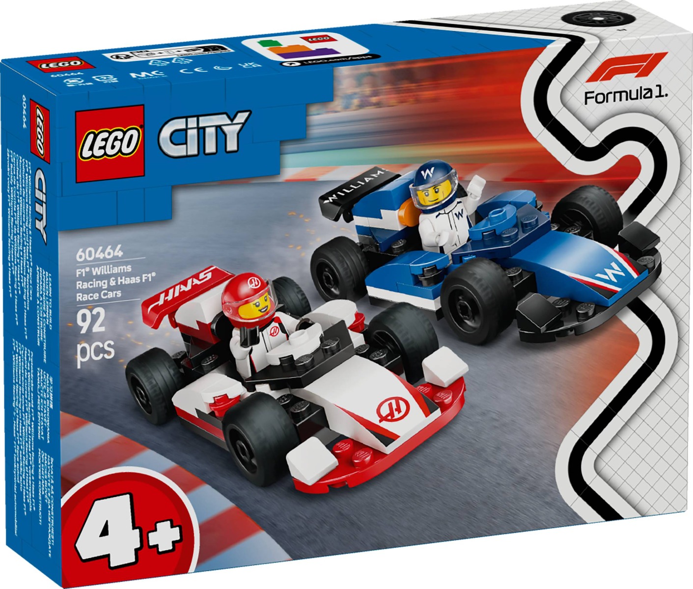 LEGOÂ® City - Masini de curse F1 Williams Racing si Haas F1 (60464)