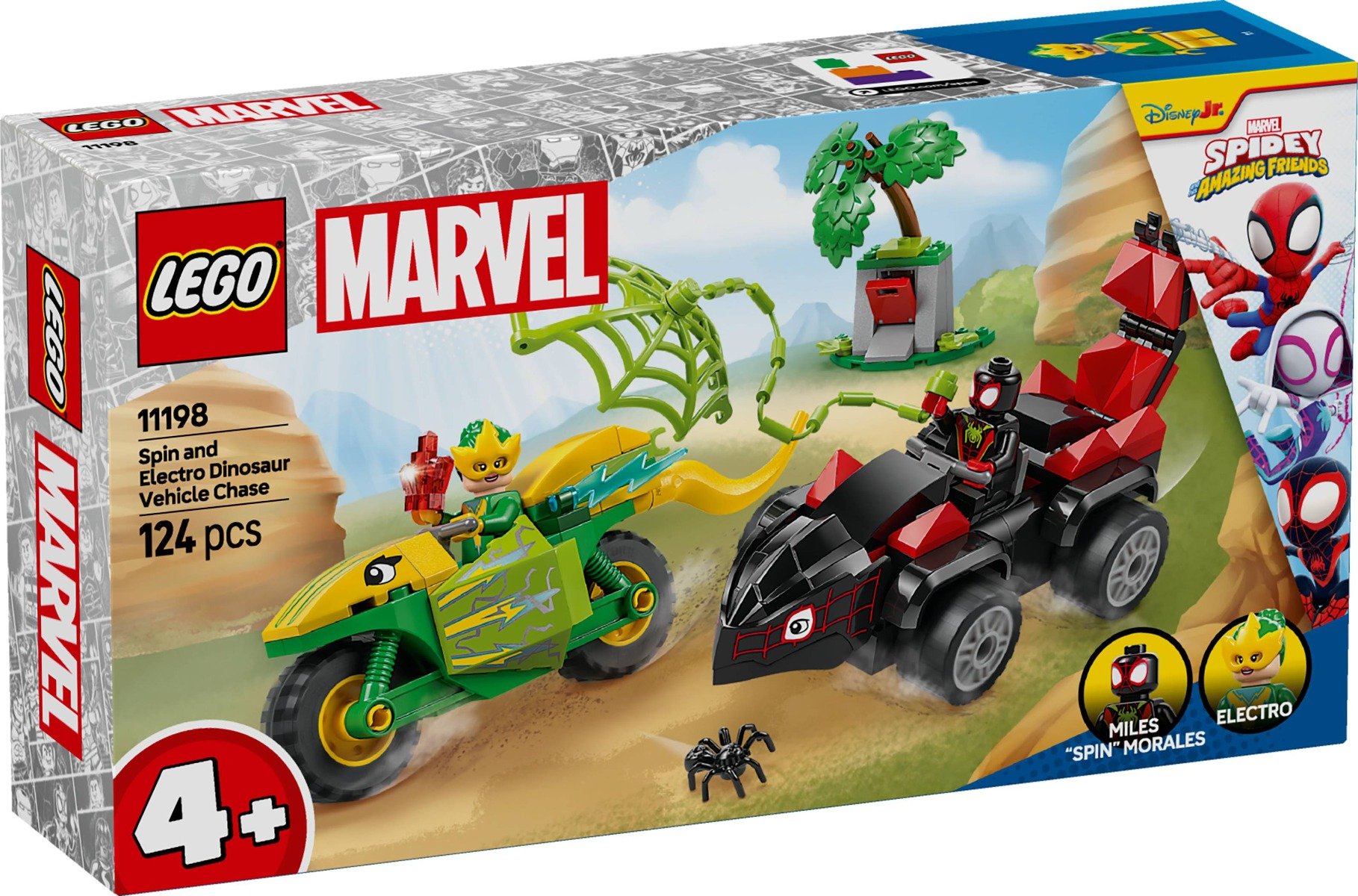 LEGO® Spidey - Spin si electro intr-o urmarire cu dino-vehicule (11198)