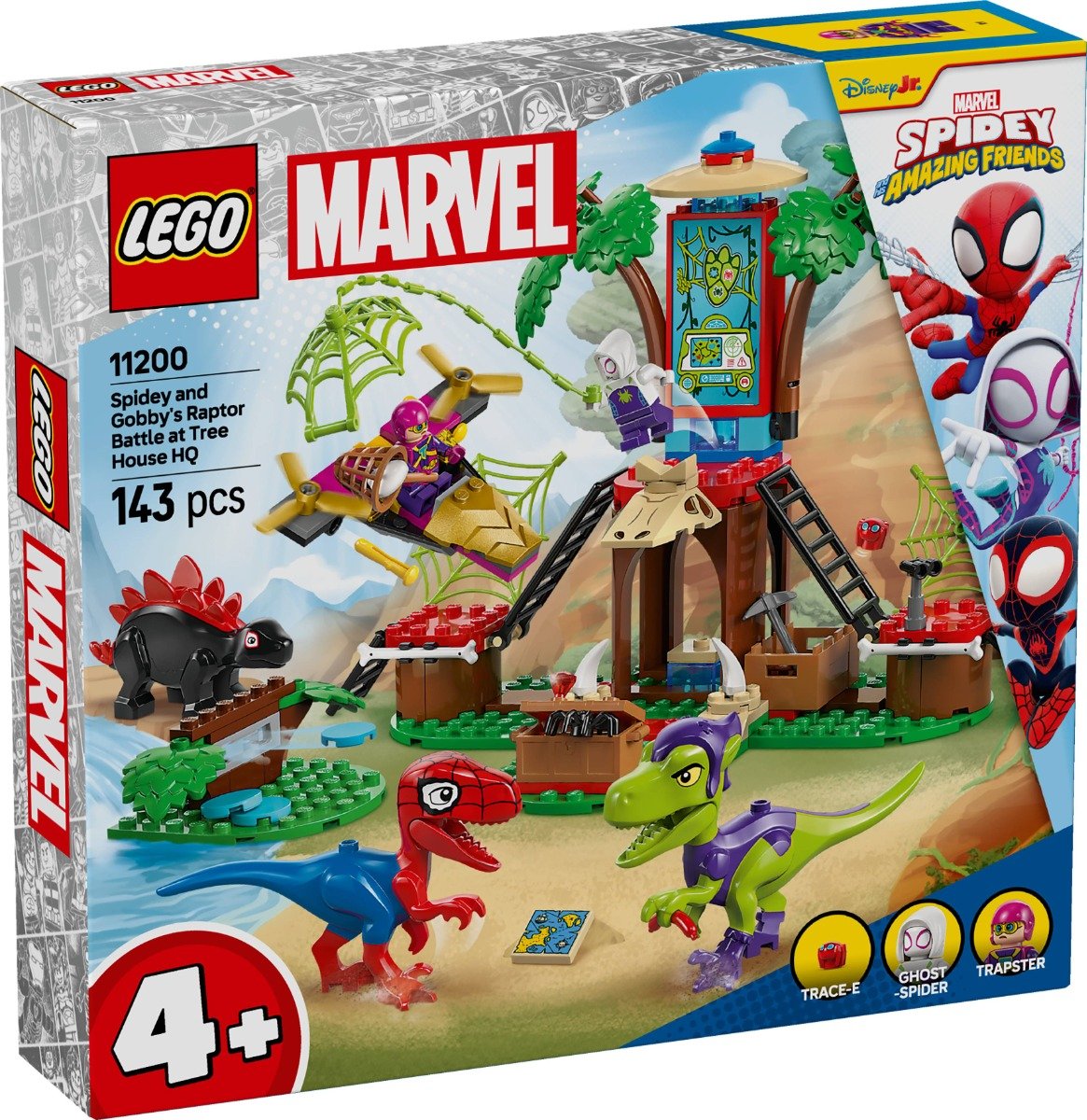 LEGO® Spidey - Infruntarea dintre dinozaurii Spidey si Gobby la casa-sediu din copac (11200)