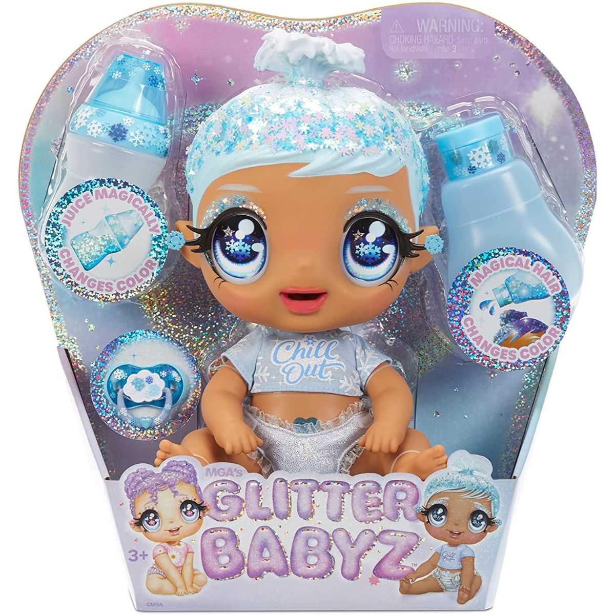 Papusa bebelus, Glitter Babyz Doll, Light Blue Glitter Babyz Doll