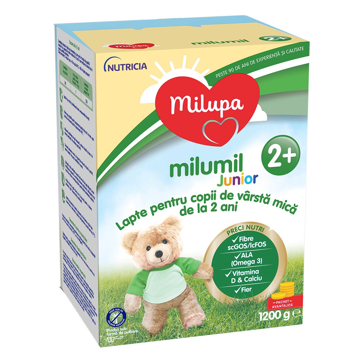 Lapte praf de crestere Milupa Milumil Junior 2+, 1200g (2) imagine 2022 protejamcopilaria.ro
