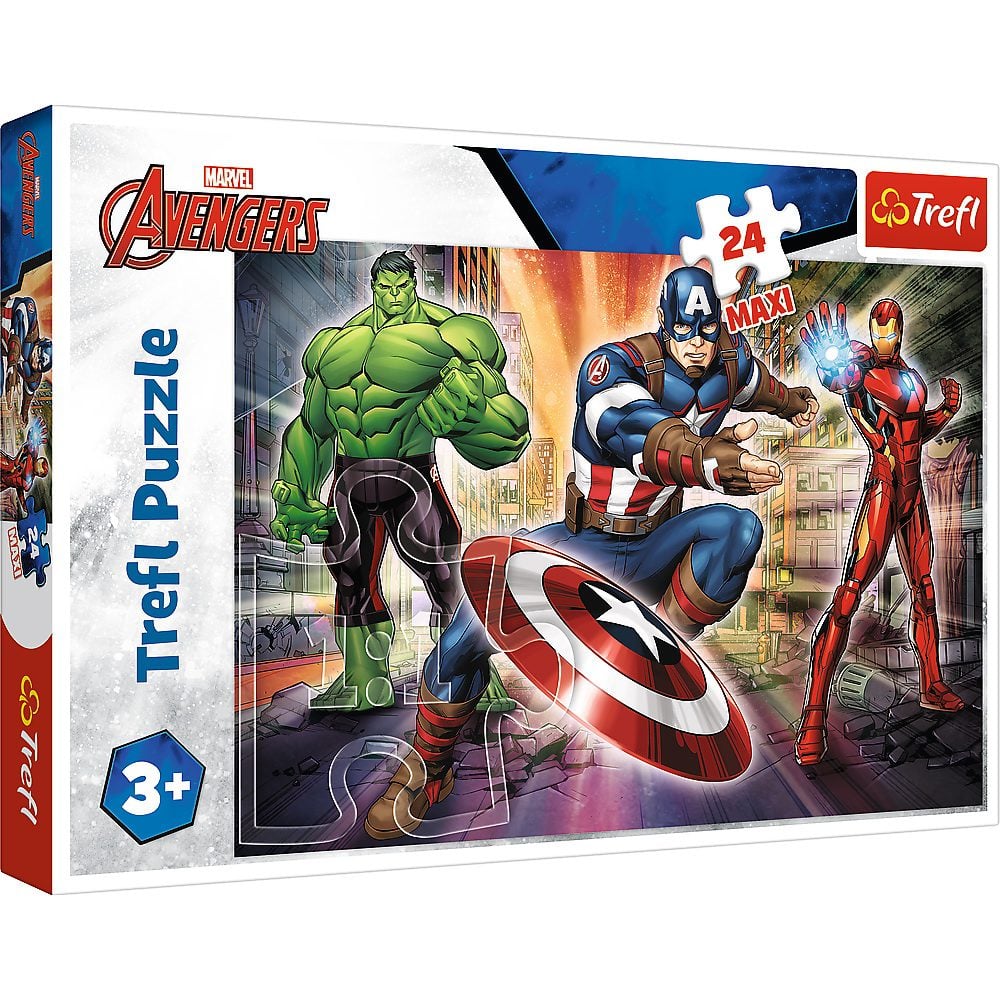 Puzzle Trefl Maxi 24 piese, In lumea eroilor, Avengers Avengers imagine 2022 protejamcopilaria.ro