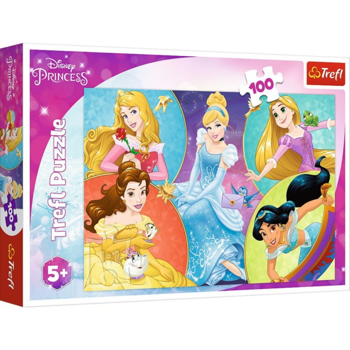Puzzle Trefl 100 piese, Intalnirea printeselor, Disney Princess noriel.ro imagine noua
