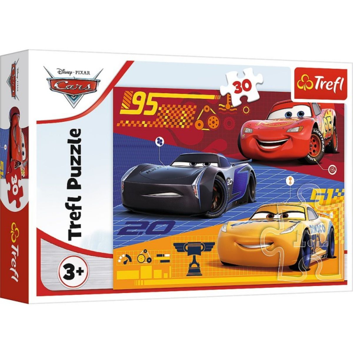 Puzzle Trefl 30 piese, Inainte de cursa, Disney Cars 3 noriel.ro