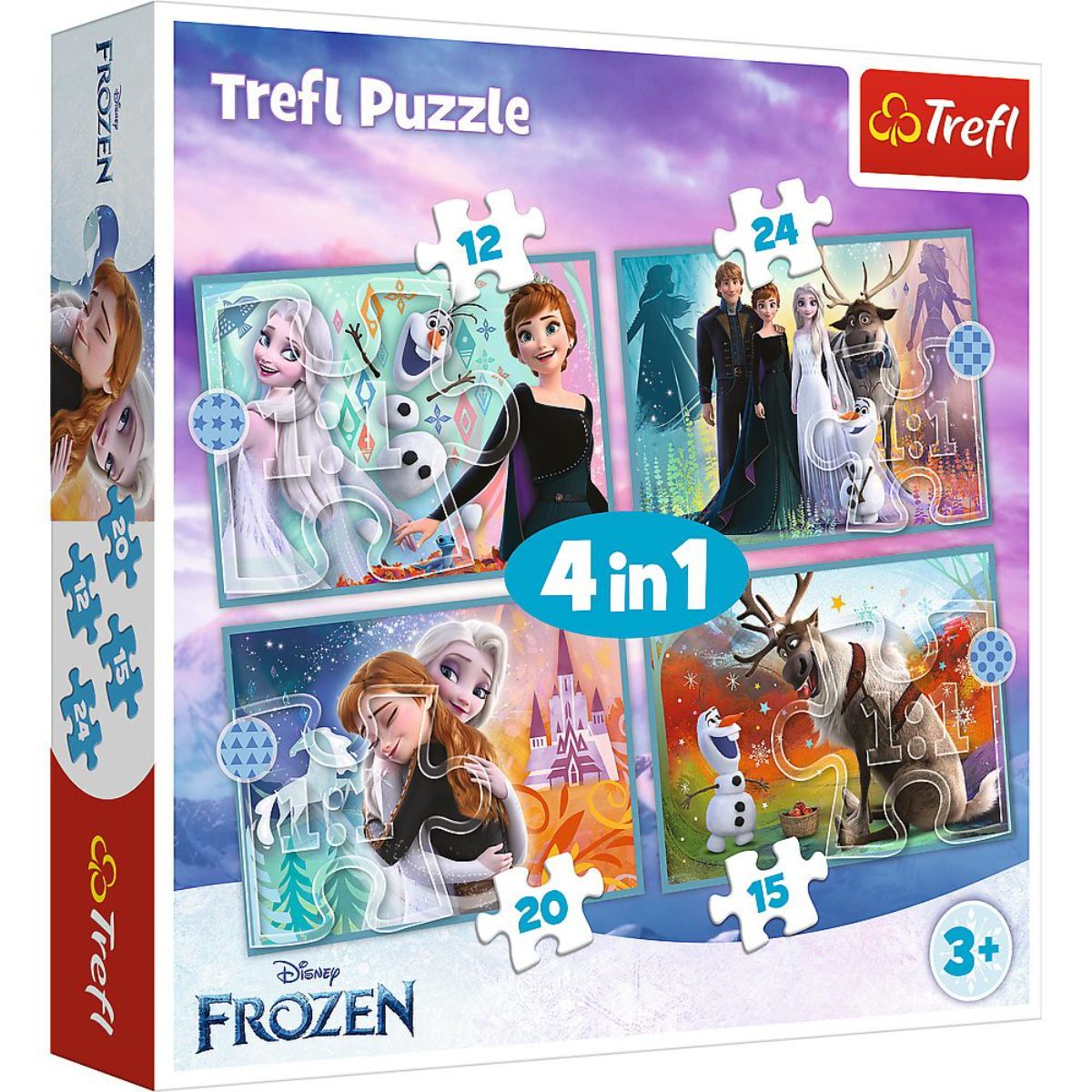 Puzzle Trefl 4 in 1, O lume minunata, Disney Frozen 2 (12, 15, 20, 24 piese) (12
