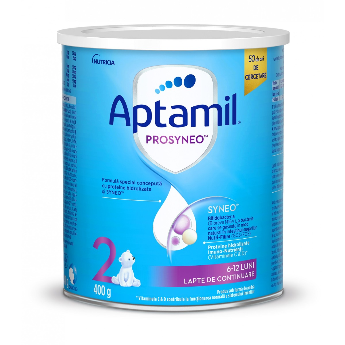 Lapte praf Aptamil Prosyneo 2, 400 g, 6-12 luni Aptamil