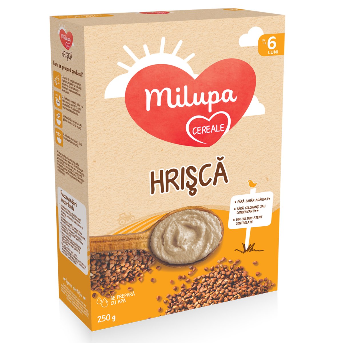 Cereale cu lapte si Hrisca Milupa Milumil, 225 g, 6 luni + 225 imagine 2022 protejamcopilaria.ro
