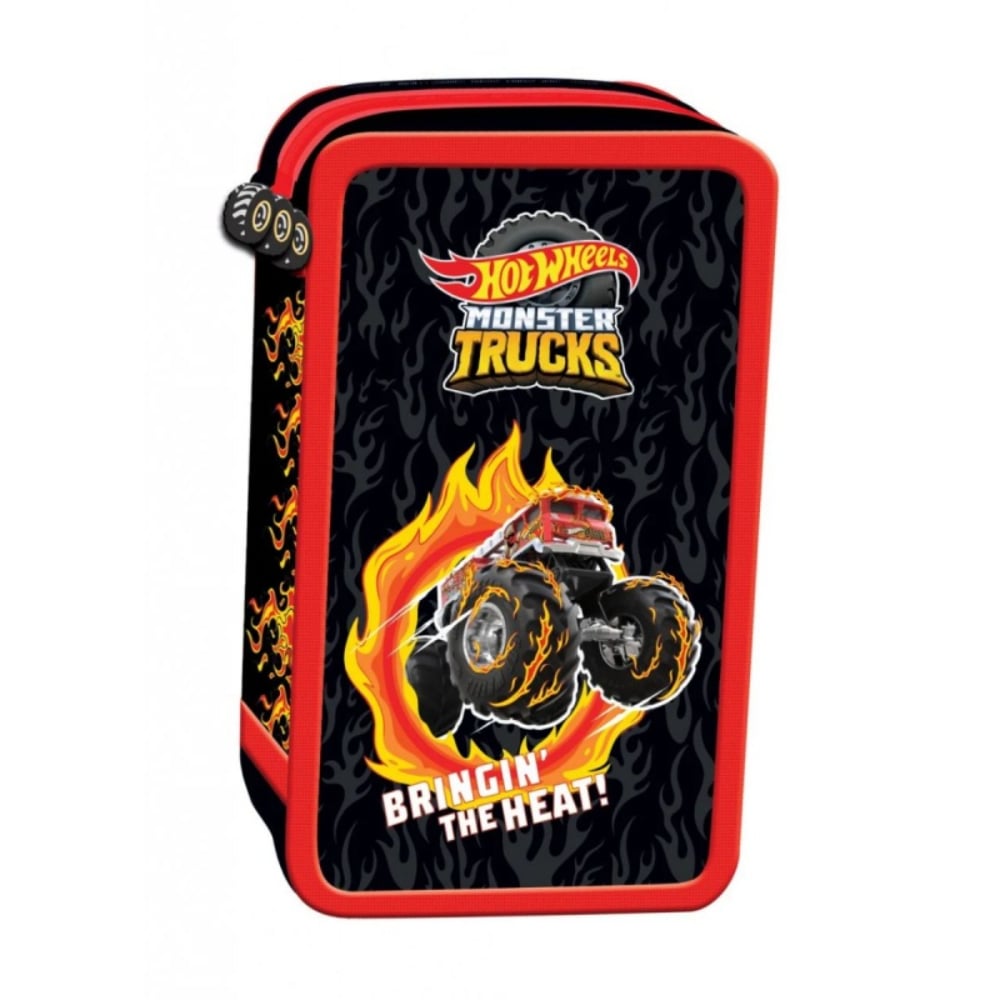 Penar echipat, 3 fermoare, St Majewski, Hot Wheels, Negru-Rosu