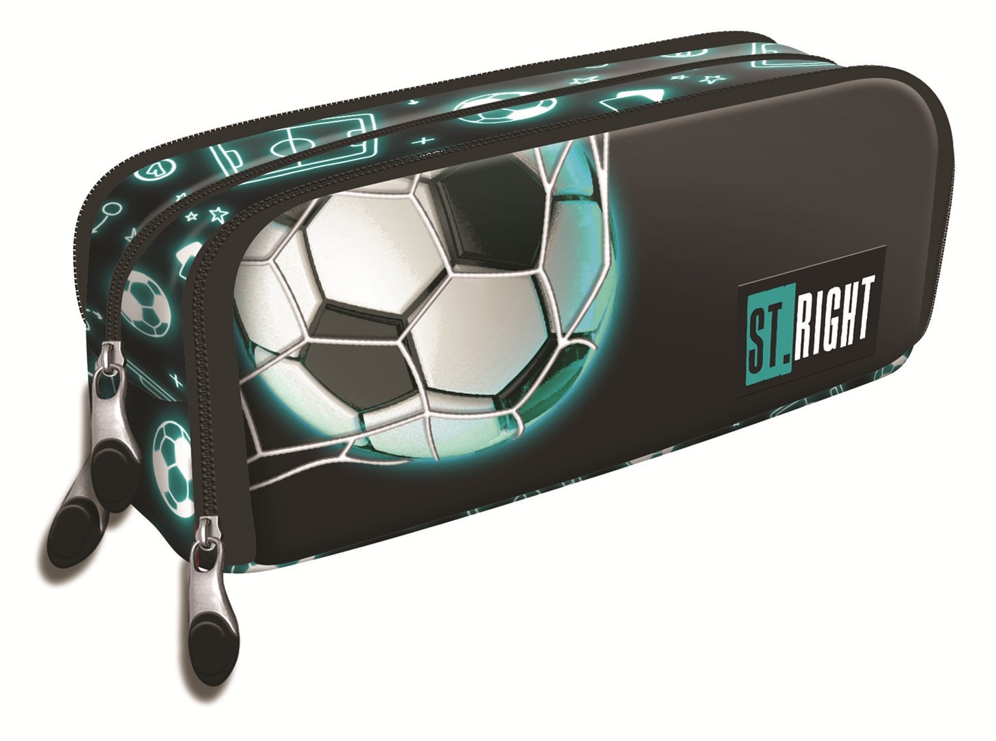 Penar neechipat cu 3 fermoare, St Majewski, St. Right Neon Football, cilindric