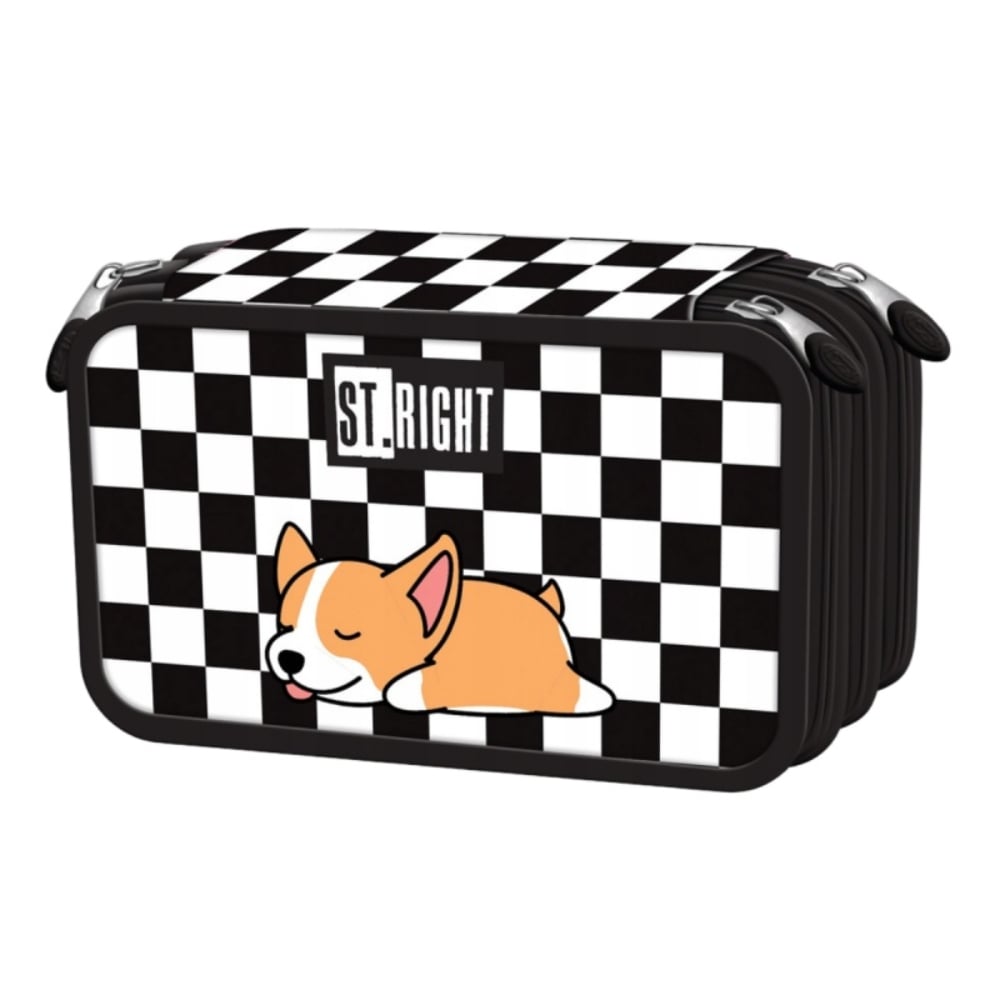Penar echipat, 3 fermoare, St Majewski, St. Right Sleepy Corgi, Negru-Alb