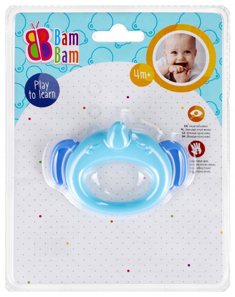 Jucarie de dentitie, BamBam, Elefant, Albastru