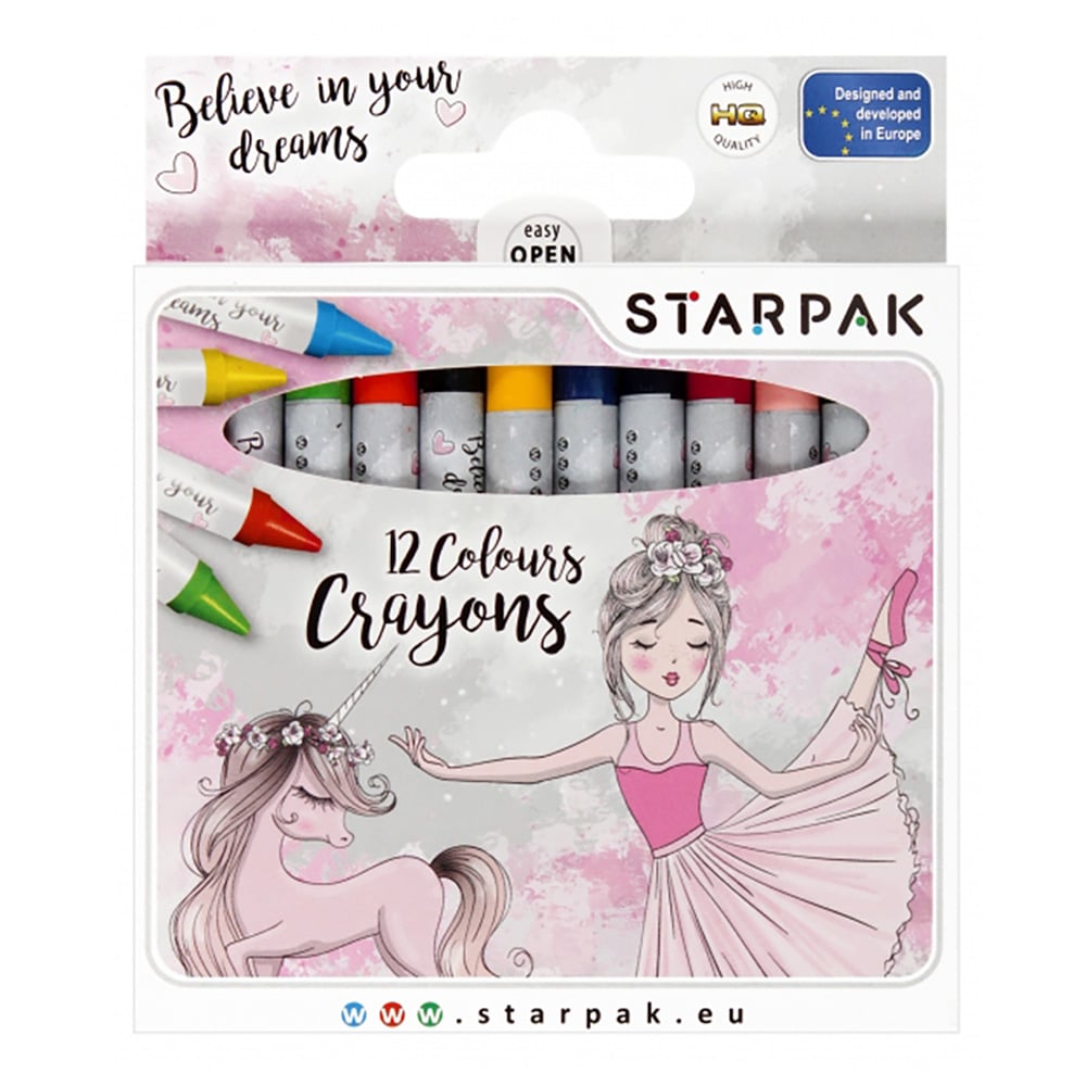 Set creioane cerate Starpak, Balerina, 12 culori balerina imagine 2022 protejamcopilaria.ro