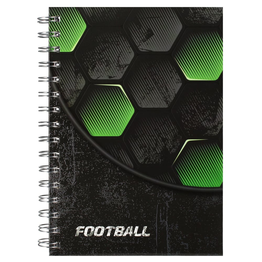 Caiet A5 cu spirala, Starpak, Football, Verde