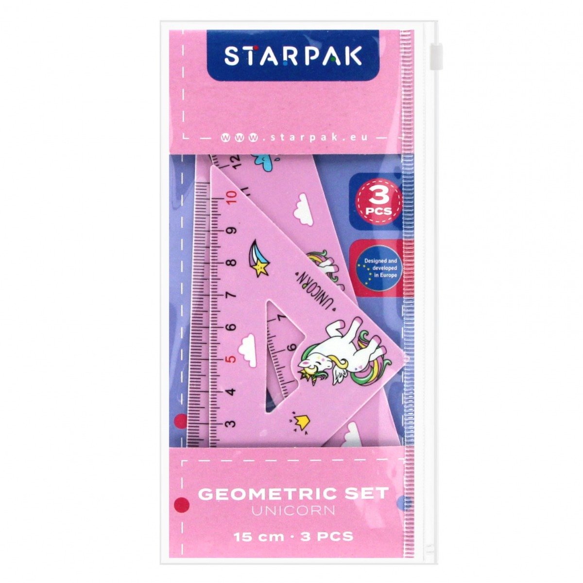 Set geometric, Starpak, Unicorn, 15 cm, 5 buc