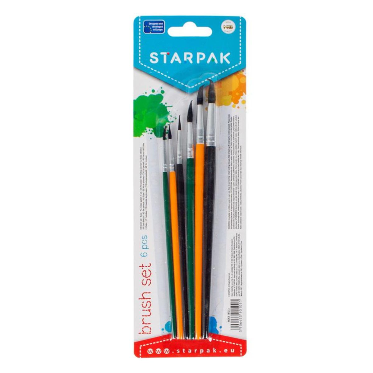 Set 6 pensule multicolore din par natural, Starpak noriel.ro