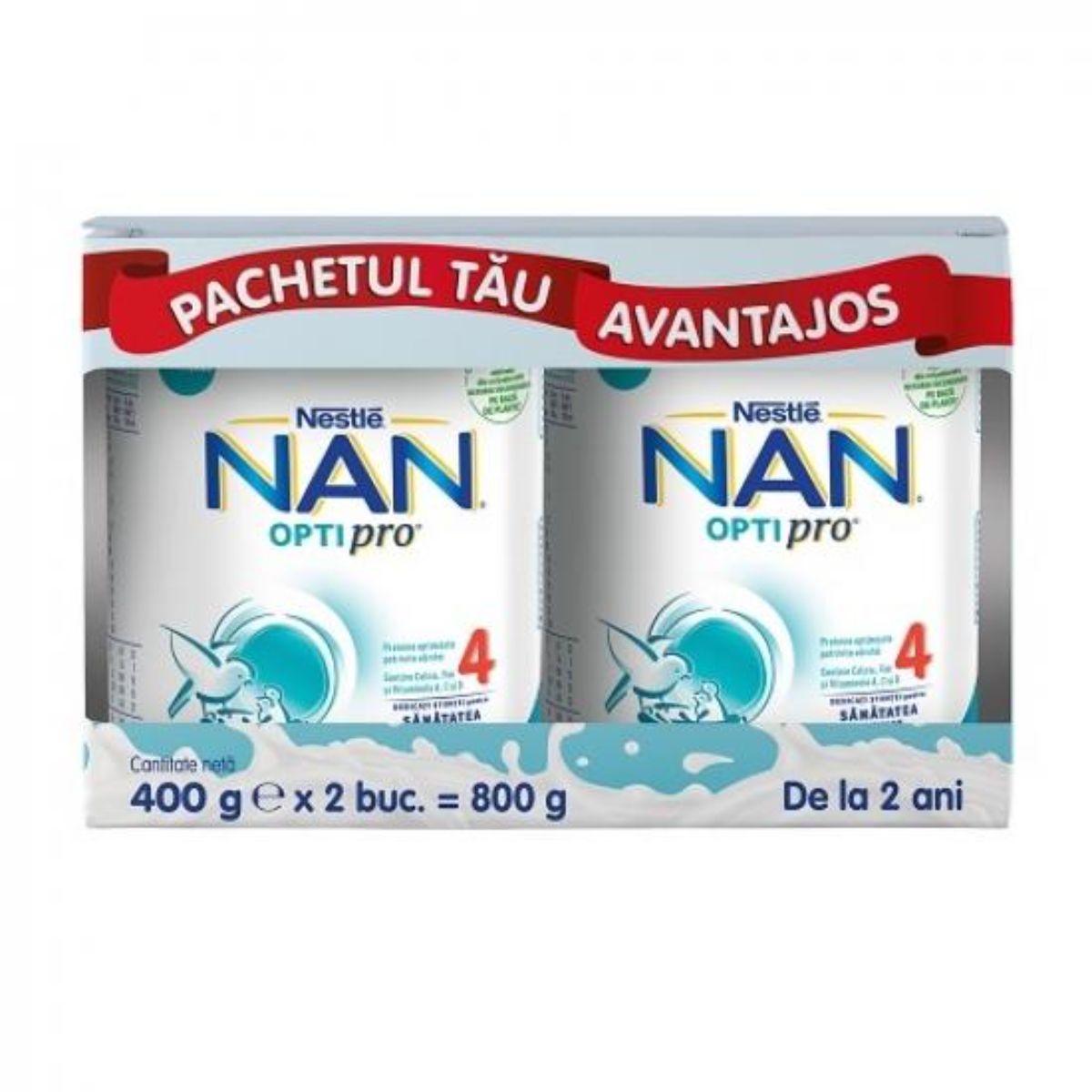 Pachet Nestle, Nan 4 OptiPro, 2 x 400 g Nestle imagine noua responsabilitatesociala.ro
