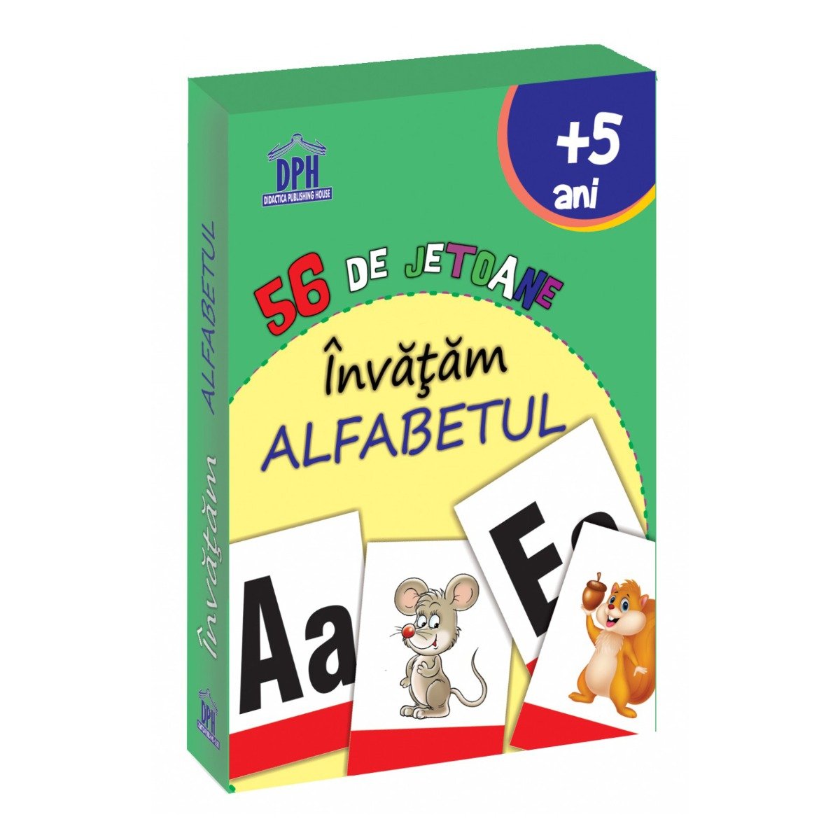 Invatam alfabetul, 56 jetoane, Editura DPH alfabetul