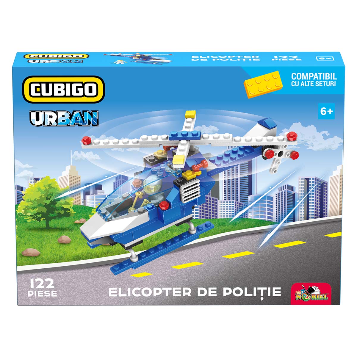 Set de constructie, Cubigo Urban, Elicopter de politie, 122 piese