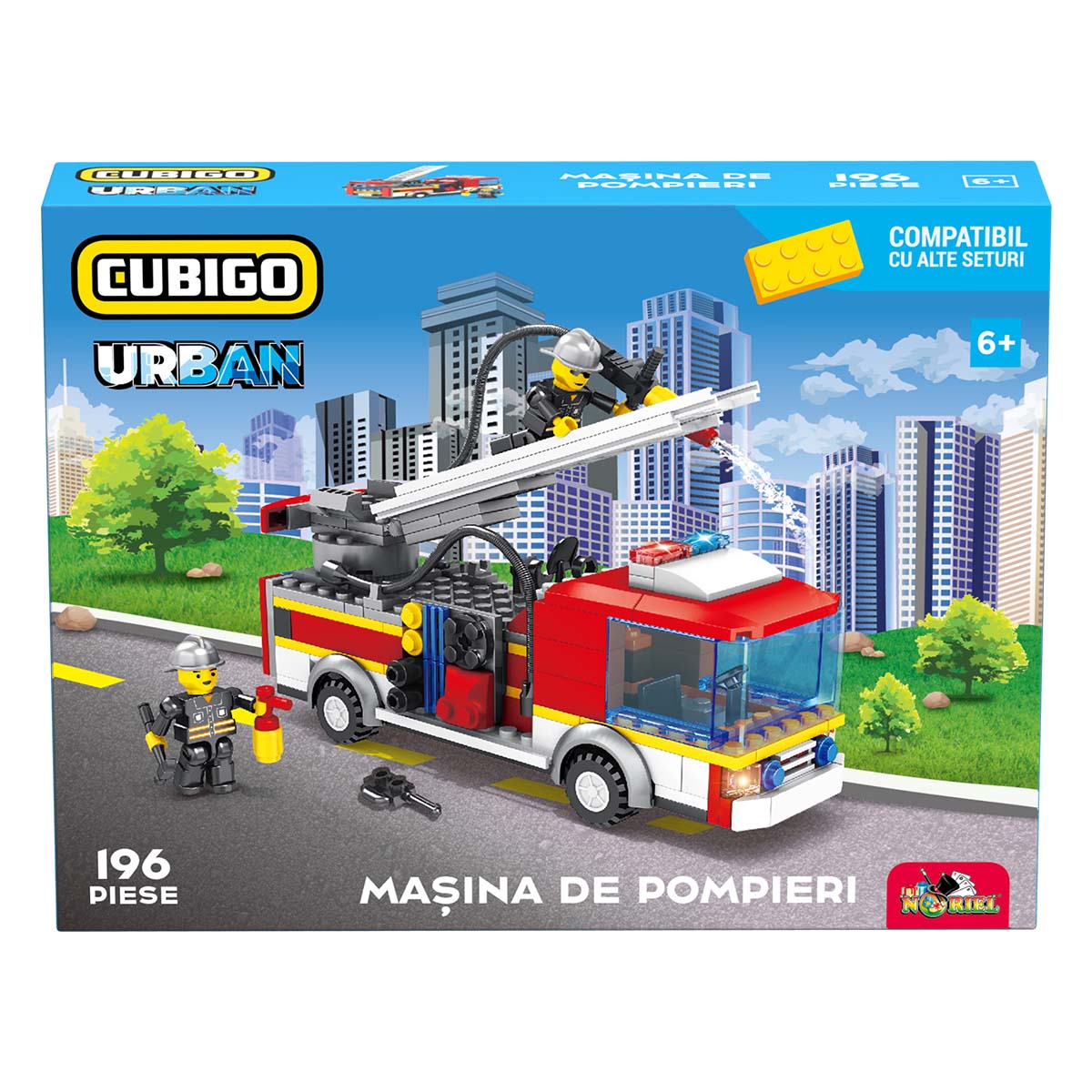 Set de constructie, Cubigo Urban, Masina de pompieri, 196 piese 196 imagine 2022 protejamcopilaria.ro