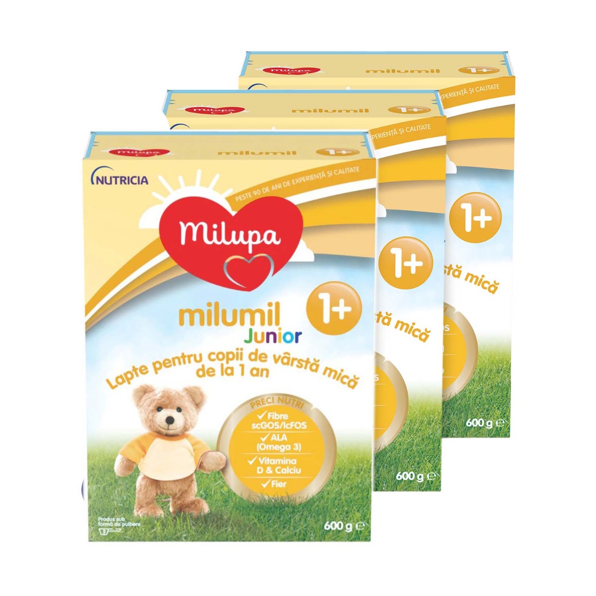 Lapte praf Milupa Trio Pack, Milumil Junior 1, 600 gr, 12 luni+ Milupa