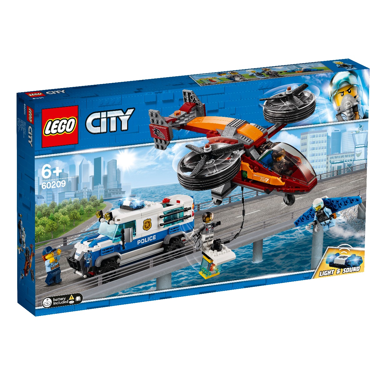 Lego® city - furtul diamantelor cu politia aeriana (60209)