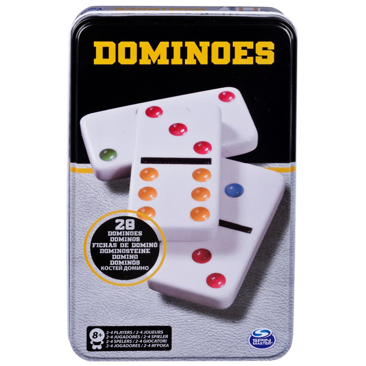Joc domino in cutie de metal, 28 de piese