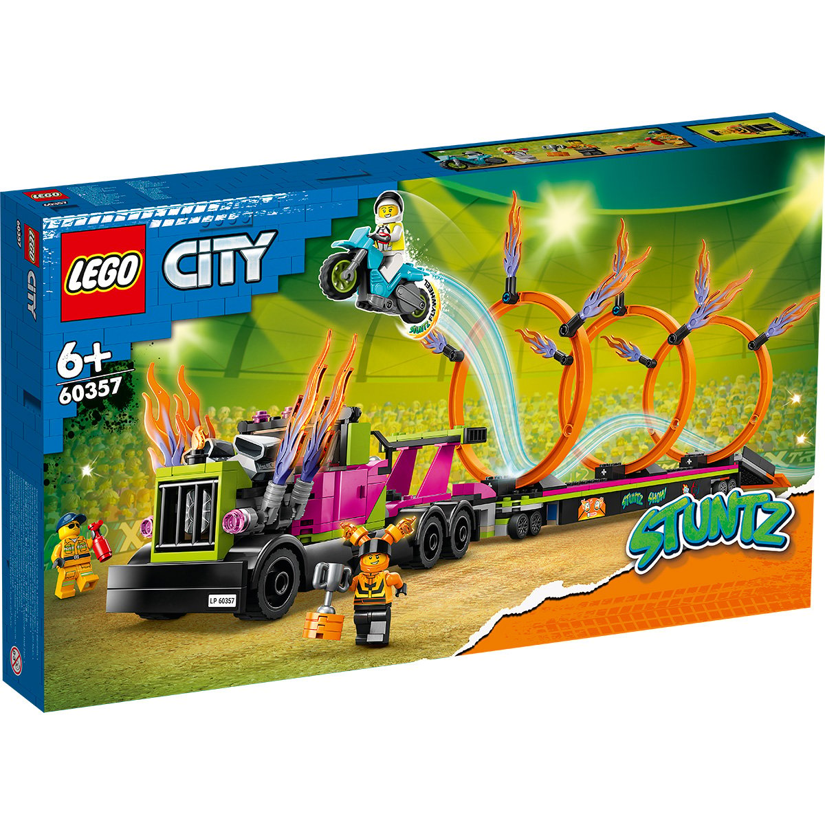 LEGO® City Stuntz – Camion de cascadorie si provocarea cercurilor de foc (60357) 60357 imagine noua responsabilitatesociala.ro