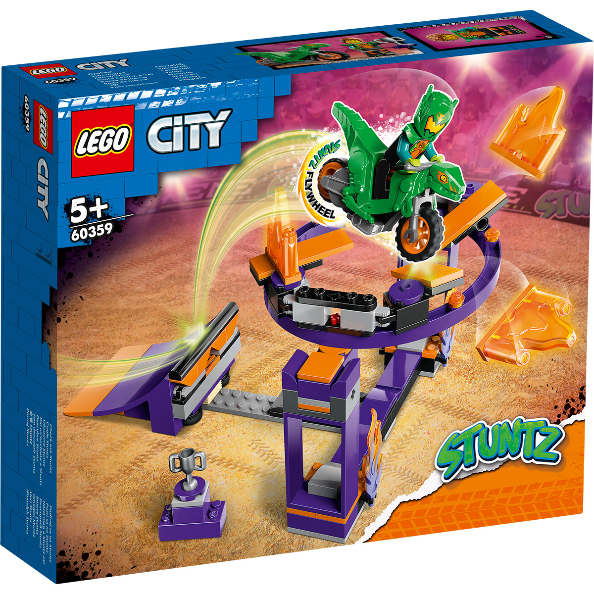 LEGO® City Stuntz – Provocarea de cascadorii pe rampa cu saritura prin cos (60359) (60359) imagine noua responsabilitatesociala.ro