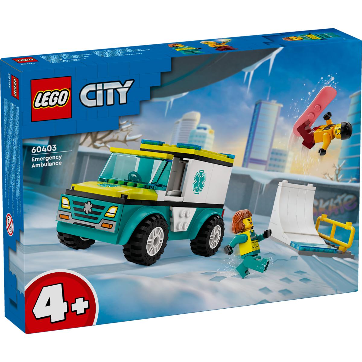 Lego® City - Ambulanta de urgenta si practicant de snow-boarding (60403)