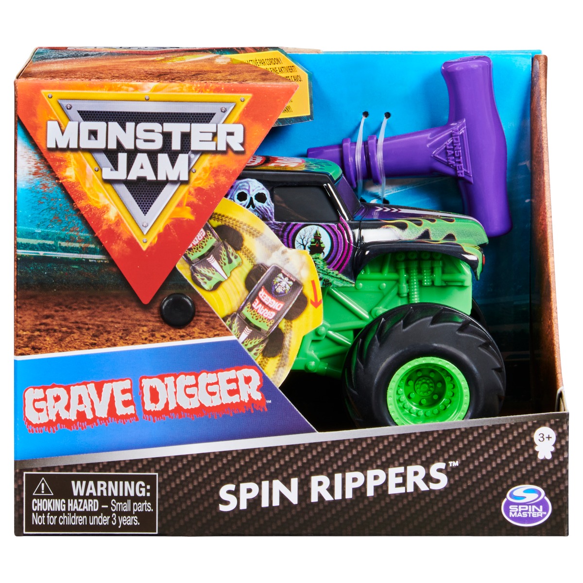 Masinuta Monster Jam, Scara 1:43, Grave Digger Spin Rippers Monster Jam