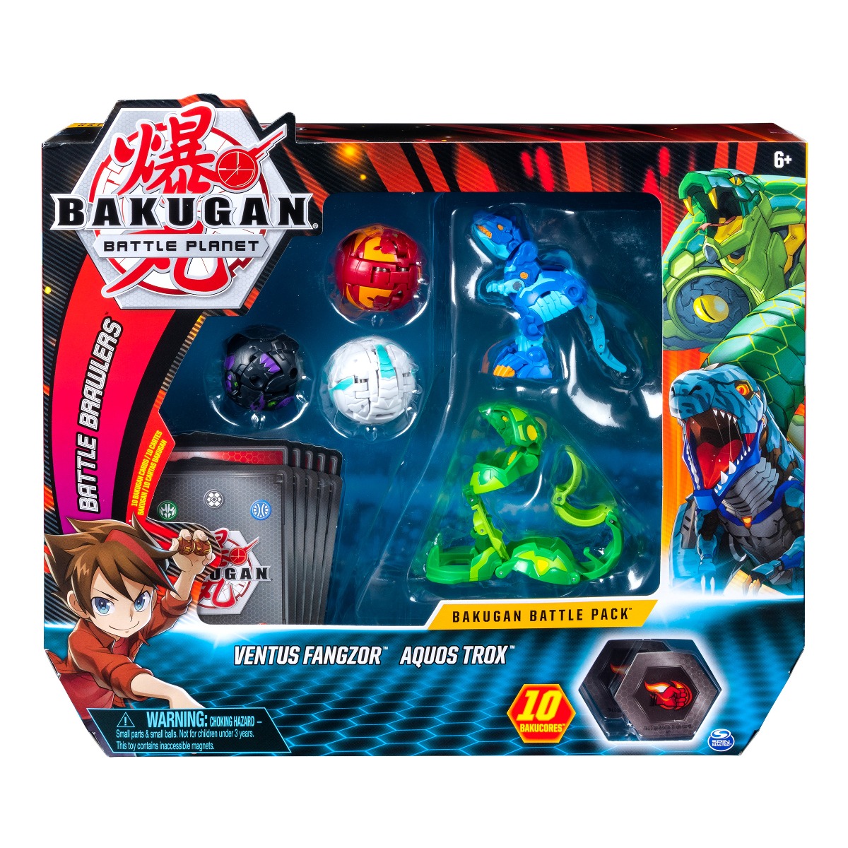 Set 5 bakugan battle planet, ventus fangzor, aquos trox, 20108833