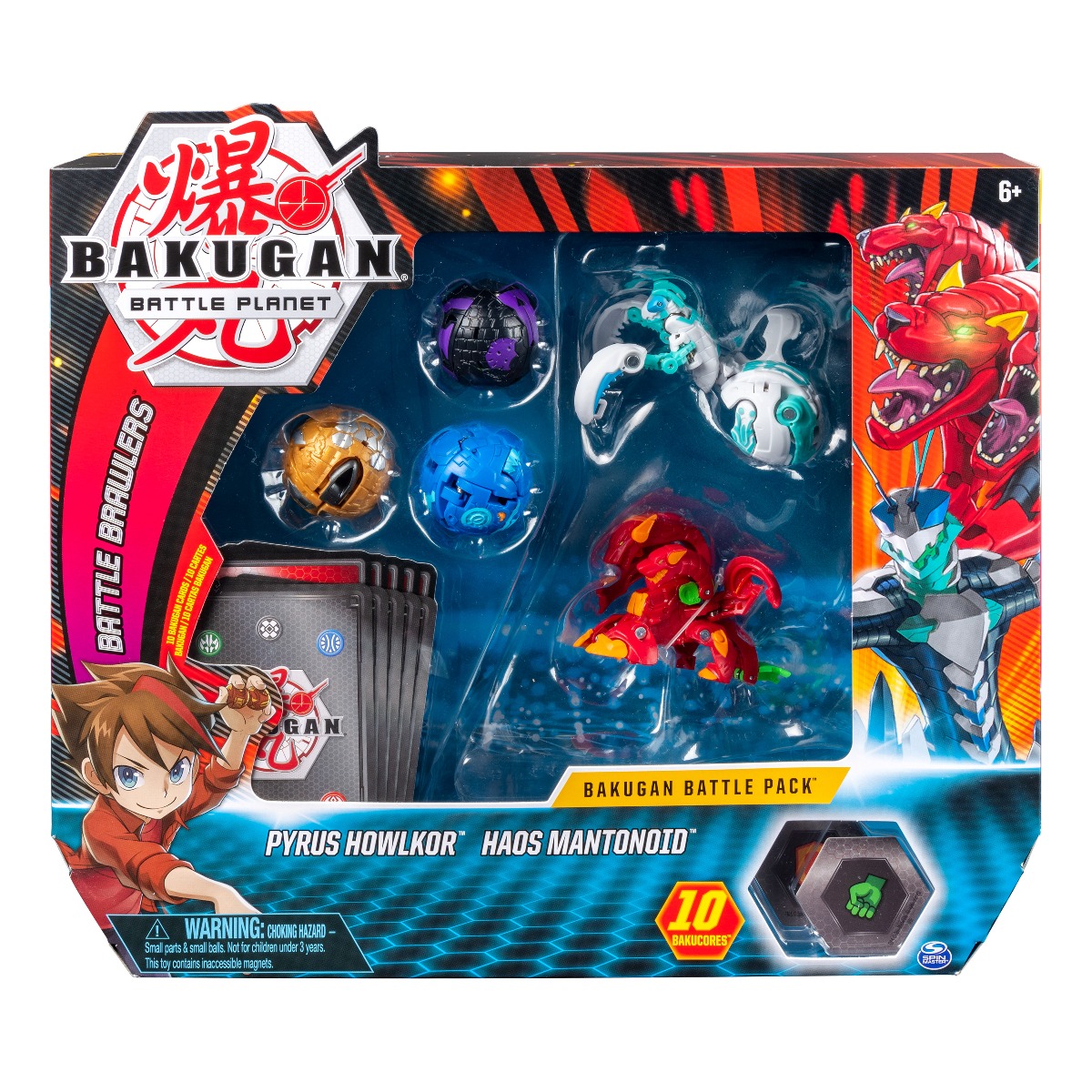 Set 5 bakugan battle planet, pyrus howlkor, haos mantonoid, 20108834