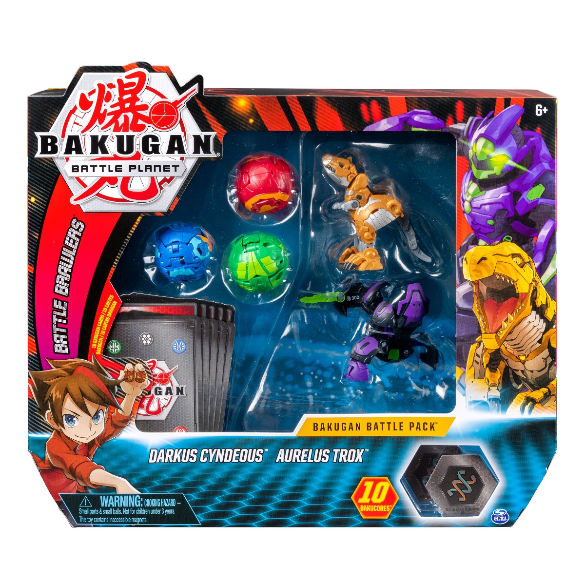 Set 5 Bakugan Battle Planet, Darkus Cyndeous, Aurelus Trox, 20108832