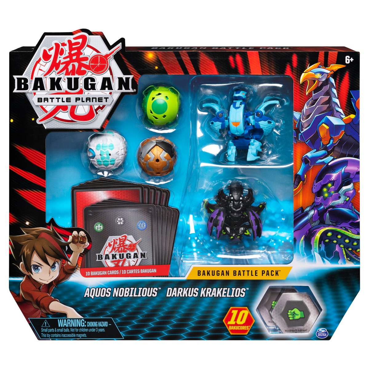 Set 5 Bakugan Battle Planet, Aquos Nobilious, Darkus Krakelios, 20115153